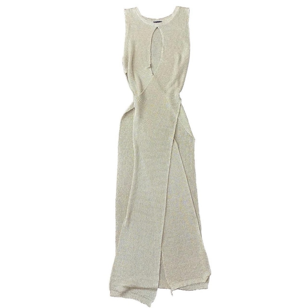 Gold Knit Swimsuit Coverup Dress